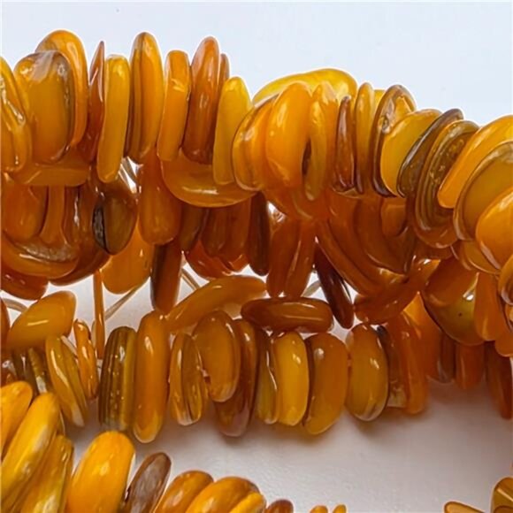 Faux Baltic Amber Dyed Agate Multi Row Stretch Bracelet 6" Vintage - Picture 6 of 8